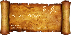 Pallai János névjegykártya